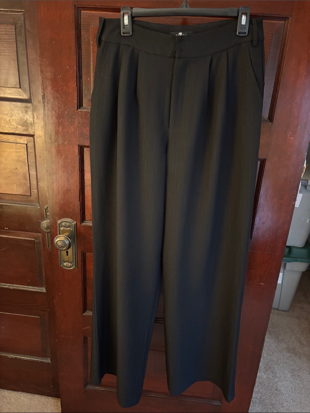 7 For All Mankind Black Wide Leg Dress Pants